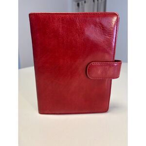 Vintage Hobo International Red Smooth Leather Bifold Organizer